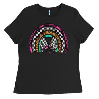 Black race leopard rainbow Ladies Tee - Artiststas