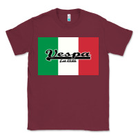 Burgundy vespa motorcycle Classic Tee - artisFamous