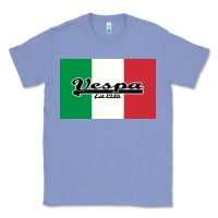 Colony Blue vespa motorcycle Classic Tee - artisFamous