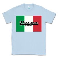 Dusty Blue vespa motorcycle Classic Tee - artisFamous