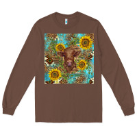 Chestnut western highland cow Long Sleeve Tee - BarkalooDesign