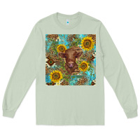 Matcha western highland cow Long Sleeve Tee - BarkalooDesign