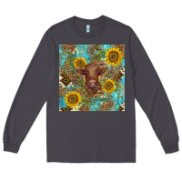 Smoke western highland cow Long Sleeve Tee - BarkalooDesign