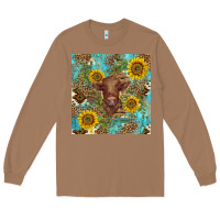 Toasted Coconut western highland cow Long Sleeve Tee - BarkalooDesign
