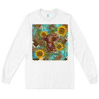 White western highland cow Long Sleeve Tee - BarkalooDesign