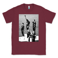 Burgundy black power black fist 1968 olympics Classic Tee - artisFamous