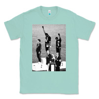 Seafoam black power black fist 1968 olympics Classic Tee - artisFamous