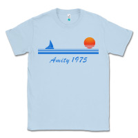 Dusty Blue amity island 1975 Classic Tee - artisFamous