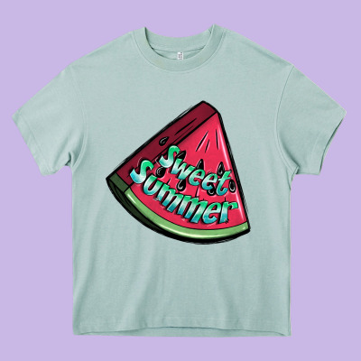 Sweet Summer Watermelon 1 Heavy Core Tee Designed By Bundleandbundleshop