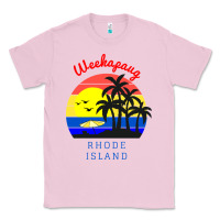 Bubblegum Pink weekapaug, rhode island sunset Classic Tee - artisFamous