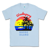Dusty Blue weekapaug, rhode island sunset Classic Tee - artisFamous