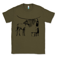 Army Green Banksy Zebra Classic Tee - artisFamous