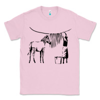 Bubblegum Pink Banksy Zebra Classic Tee - artisFamous