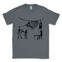 Charcoal Heather Banksy Zebra Classic Tee - artisFamous