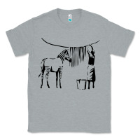 Heather Grey Banksy Zebra Classic Tee - artisFamous
