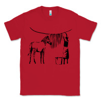 Red Banksy Zebra Classic Tee - artisFamous