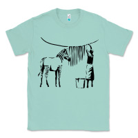 Seafoam Banksy Zebra Classic Tee - artisFamous