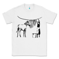 White Banksy Zebra Classic Tee - artisFamous