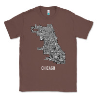 Chestnut chicago typography neighborhood map Classic Tee - artisFamous