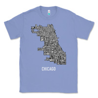 Colony Blue chicago typography neighborhood map Classic Tee - artisFamous