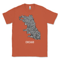 Copper chicago typography neighborhood map Classic Tee - artisFamous