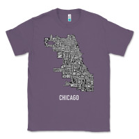 Lavender chicago typography neighborhood map Classic Tee - artisFamous