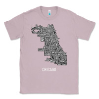 Lilac chicago typography neighborhood map Classic Tee - artisFamous
