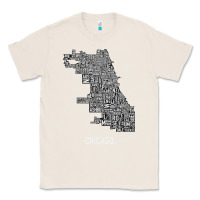 Natural chicago typography neighborhood map Classic Tee - artisFamous