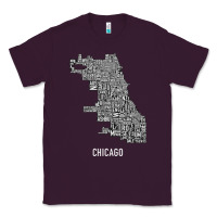 Plum chicago typography neighborhood map Classic Tee - artisFamous