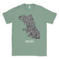 Sage chicago typography neighborhood map Classic Tee - artisFamous