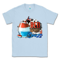 Dusty Blue Red White  Booze With Cowhide Background Classic Tee - Jasminsmagicworld