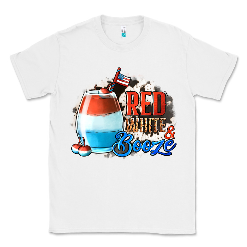 Red White  Booze With Cowhide Background Classic Tee by Jasminsmagicworld | Teevron