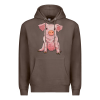 Coffee sitting pig Premium Hoodie - RanaPortraitStore
