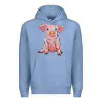 Colony Blue sitting pig Premium Hoodie - RanaPortraitStore