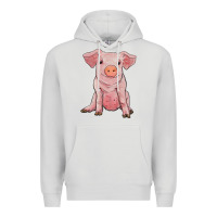 Dove Grey sitting pig Premium Hoodie - RanaPortraitStore