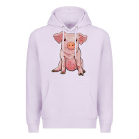 Lilac sitting pig Premium Hoodie - RanaPortraitStore