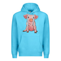 Ocean Blue sitting pig Premium Hoodie - RanaPortraitStore