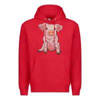 Red sitting pig Premium Hoodie - RanaPortraitStore