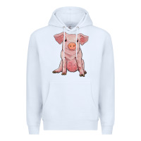 White sitting pig Premium Hoodie - RanaPortraitStore