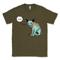 Army Green lying cat Classic Tee - artisFamous