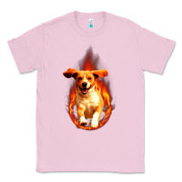 Bubblegum Pink Dog In Fire Classic Tee - artisFamous