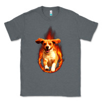 Charcoal Heather Dog In Fire Classic Tee - artisFamous