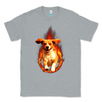 Heather Grey Dog In Fire Classic Tee - artisFamous