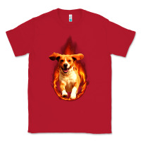 Red Dog In Fire Classic Tee - artisFamous