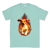 Seafoam Dog In Fire Classic Tee - artisFamous