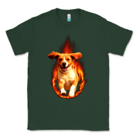 Sports Green Dog In Fire Classic Tee - artisFamous