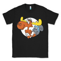 Black Vintage Rocky And Bullwinkle Classic Tee - artisFamous