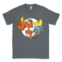 Charcoal Heather Vintage Rocky And Bullwinkle Classic Tee - artisFamous