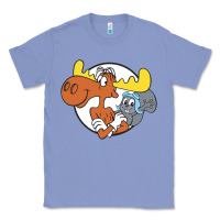 Colony Blue Vintage Rocky And Bullwinkle Classic Tee - artisFamous