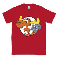 Red Vintage Rocky And Bullwinkle Classic Tee - artisFamous